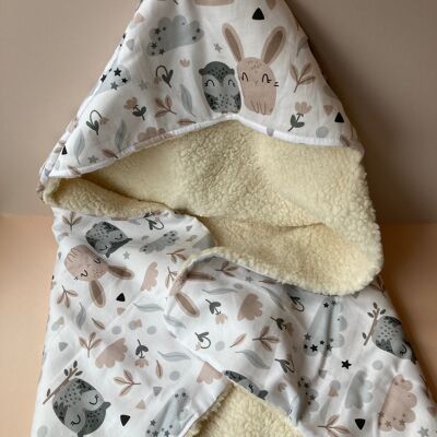 Wrap towel teddy - Rabbit & Owl