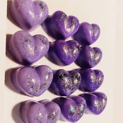 Wax Melt Heart Shapes (Pack of 5) , Purple Rain