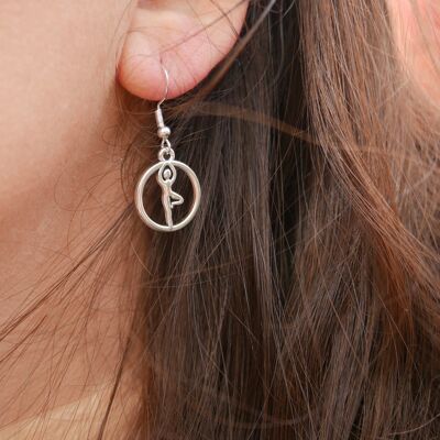 Earrings with silver charm - Yoga