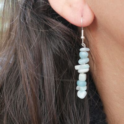 Natural Amazonite dangling earrings