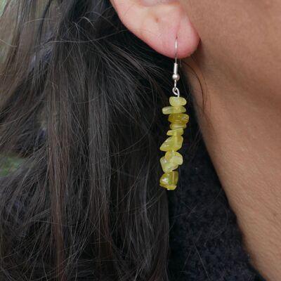 Boucles d'oreilles pendantes en Jade jaune
