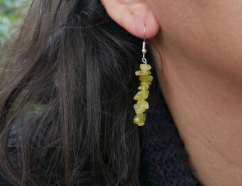 Boucles d'oreilles pendantes en Jade jaune 1