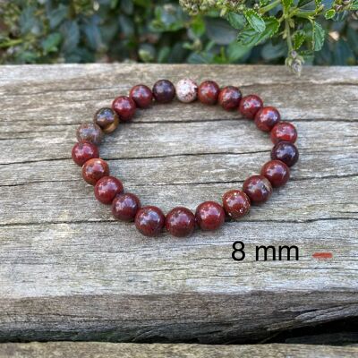 Elastic Bracelet Lithotherapy in Brecciated Jasper - 8mm Beads