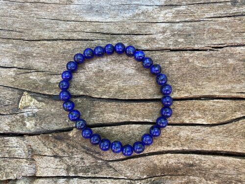 Bracelet élastique de Lithothérapie en Lapis Lazuli naturel - Perles de 6mm
