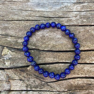 Bracelet élastique de Lithothérapie en Lapis Lazuli naturel - Perles de 6mm