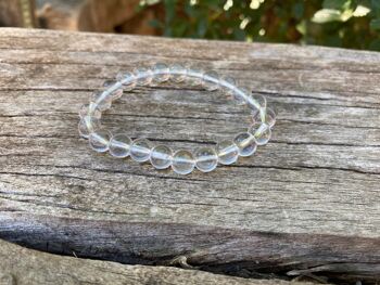 Bracelet élastique de Lithothérapie en Cristal de Roche naturel - Perles de 6mm 2