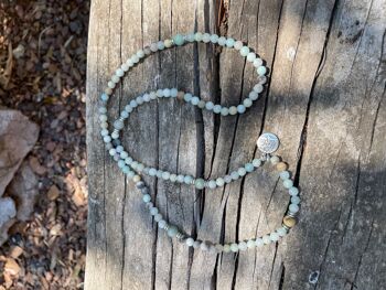 Bracelet Mala 108 perles en Amazonite et médaille symbole Arbre de Vie 3