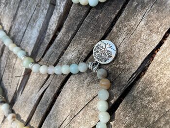 Bracelet Mala 108 perles en Amazonite et médaille symbole Arbre de Vie 5