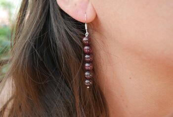 Boucles d'oreilles pendantes en Grenat naturel 1