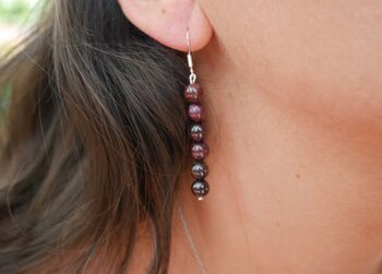 Boucles d'oreilles pendantes en Grenat naturel 2