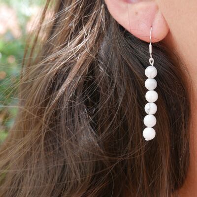 Natural Howlite dangling earrings