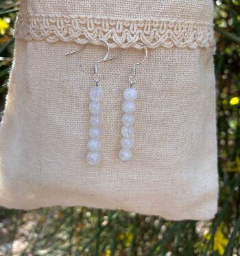 Boucles d'oreilles pendantes en Pierre de Lune 2