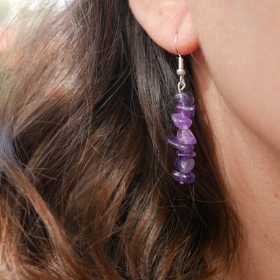 Natural Amethyst dangling earrings