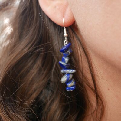Boucles d'oreilles pendantes en Lapis Lazuli naturel