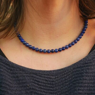 Collier ou Ras de cou en Lapis Lazuli, Lithothérapie
