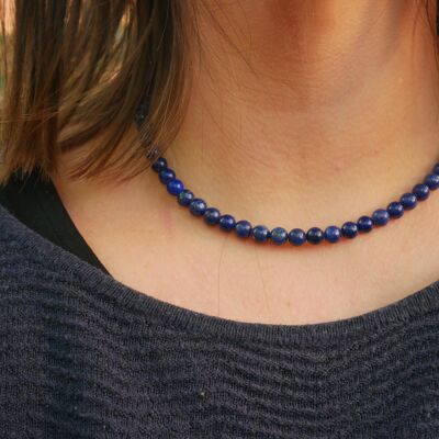 Necklace or Choker in Lapis Lazuli, Lithotherapy