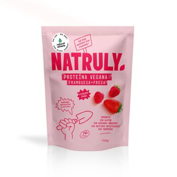 Protéine végétalienne aux fraises | BIOLOGIQUE - 350g 1