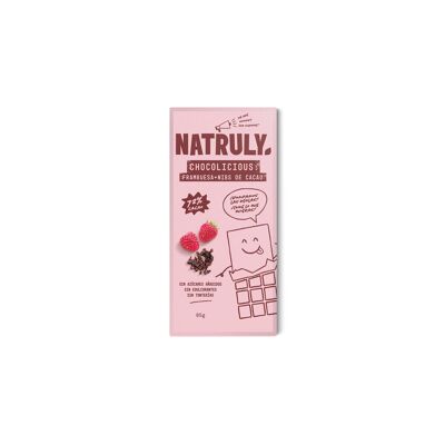 Chocolate bar with raspberry and cocoa nibs - NEW