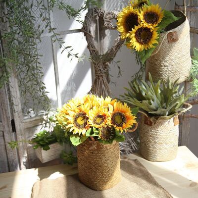 Künstliche Sonnenblumen mit langem Stiel 90x17