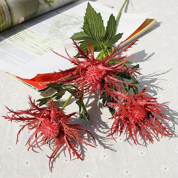 Fleurs artificielles Eryngium Sea Holly Thistle (tige à 3 têtes) 3