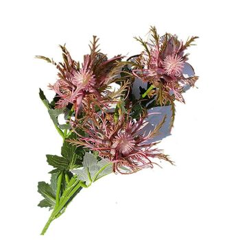 Fleurs artificielles Eryngium Sea Holly Thistle (tige à 3 têtes) 4