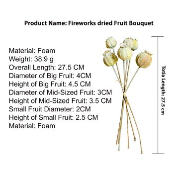 Fleur artificielle de fruits secs de graines de pavot de feux d'artifice avec le groupe de 6 têtes 4