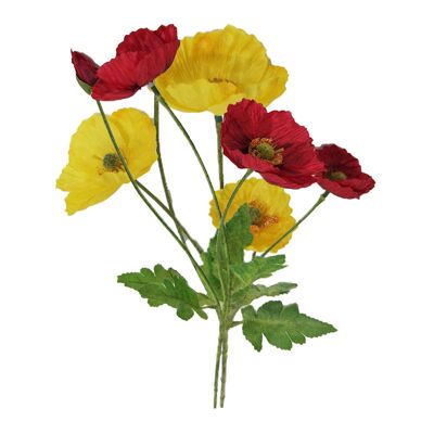 Poppy Artificial Flower Silk Stem