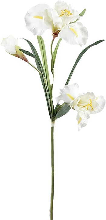 Fleurs d'iris artificielles à une seule branche à 3 têtes avec de longues tiges 3