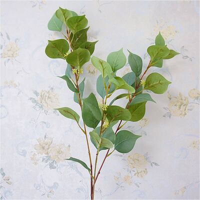 Tige unique 3 fourche 36 feuilles artificielle nordique Bodhi feuille herbe fleur fausse plante verte