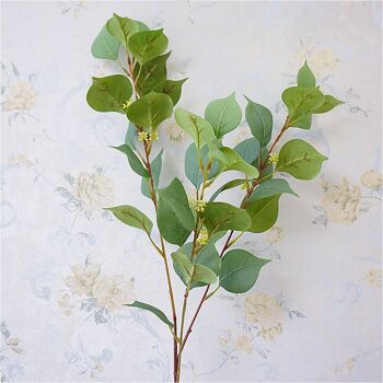 Tige unique 3 fourche 36 feuilles artificielle nordique Bodhi feuille herbe fleur fausse plante verte 1