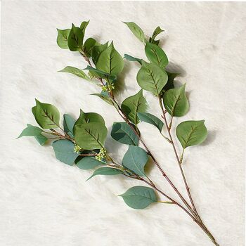 Tige unique 3 fourche 36 feuilles artificielle nordique Bodhi feuille herbe fleur fausse plante verte 3