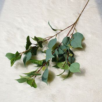 Tige unique 3 fourche 36 feuilles artificielle nordique Bodhi feuille herbe fleur fausse plante verte 4
