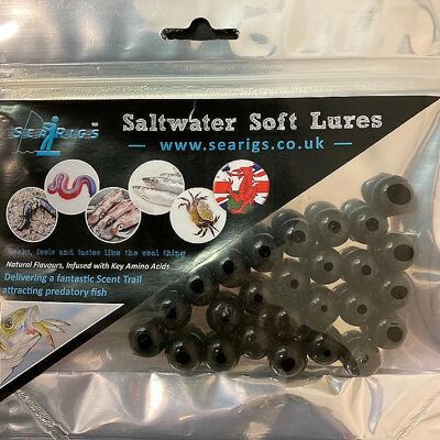Sea Fishing 12mm Natural Flavoured Attractors Artificial Salmon Eggs 25 Pack - Black Lugworm x25