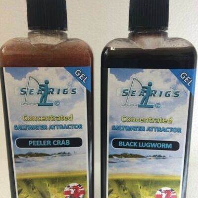 Saltwater Concentrated Attractor Gel - 1 x Black Lugworm 1 x Peeler Crab