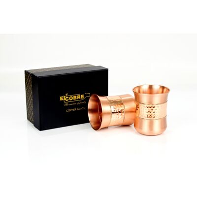 Juego de vasos de cobre curvos (2 vasos en una caja)