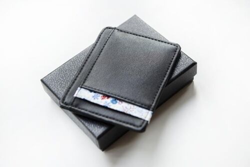 Drachme - porte-cartes en cuir recyclé et tissu imprimé
