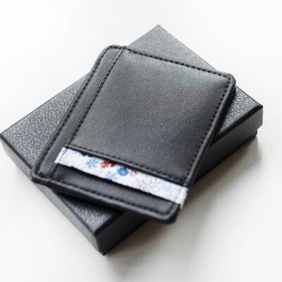 DRACH - CARD HOLDER IN RECYCLED LEATHER AND PRINTED FABRIC