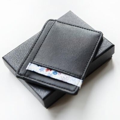 Drachme - porte-cartes en cuir recyclé et tissu imprimé