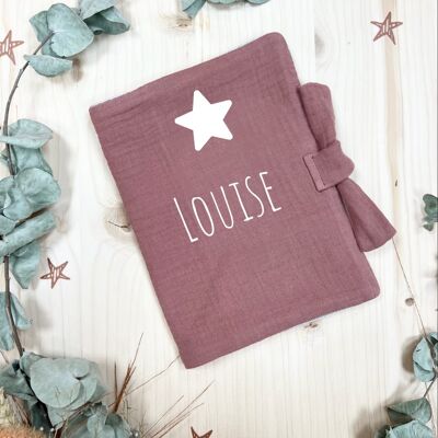 Customizable health book double cotton gauze old rose star