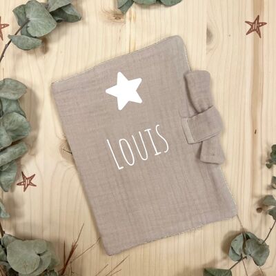 Customizable health book in star beige cotton double gauze