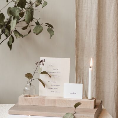 Cardholder with vase and hand dripped candle - Hold it + reminisce: