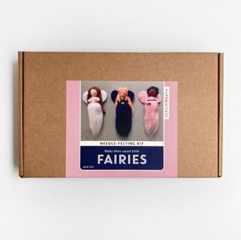 Kit de feutrage à l'aiguille, fées. Fabriquez TROIS poupées de fées feutrées - kit d'artisanat pour adultes. 10