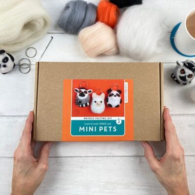 Kit de fieltro de aguja - Mini Pets 2 - Lemur, Panda y Llama