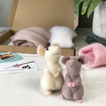 Kit de feutrage à l'aiguille - Souris - Fabriquez DEUX mignonnes petites souris 14