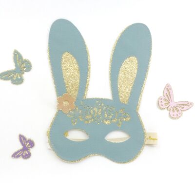 Masque enfant lapin vert de gris