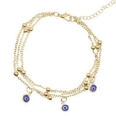 Cavigliera a catena Sevda Evil Eye | Placcato oro 18K