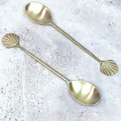 LARGE vintage seashell spoon 21 cm by MonJoliBol