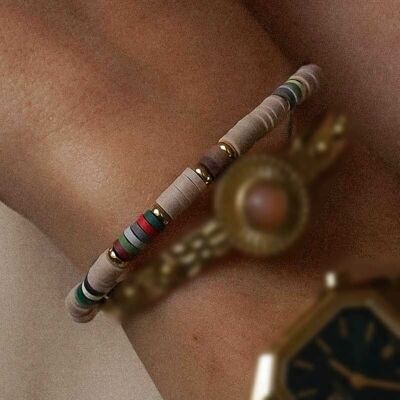 bracelet acier réglable rondelle de gommes