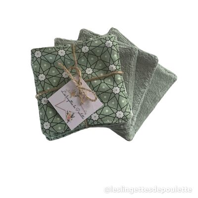 Set of 5 make-up remover wipes "sage daisies"