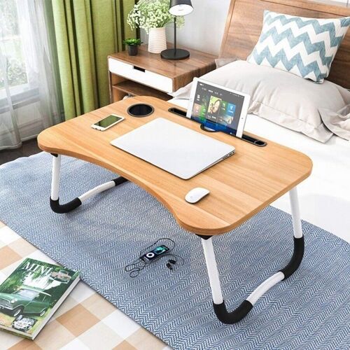 Folding laptop stand in beige colour. Dimension:  60x40x28cm MB-256A